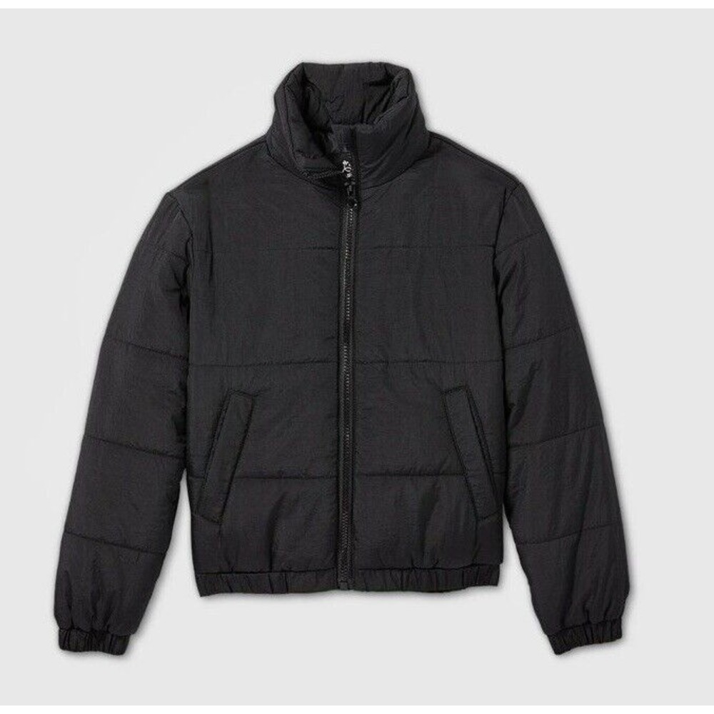 Art Class Kids Winter New Black Cropped Puffer Jacket Quilted Girls Coat M 7/8